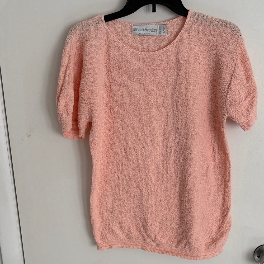 Women's Pink Vintage Short Sleeve 100% Cotton Top